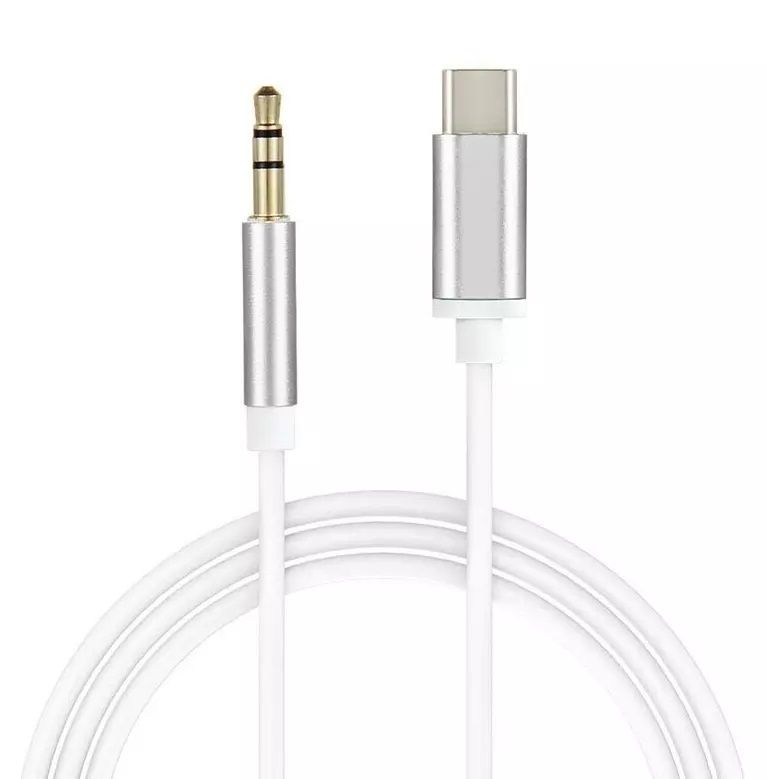 FitPlus JH-024 Type-C to 3.5mm AUX Ses Kablosu 1mt - Beyaz