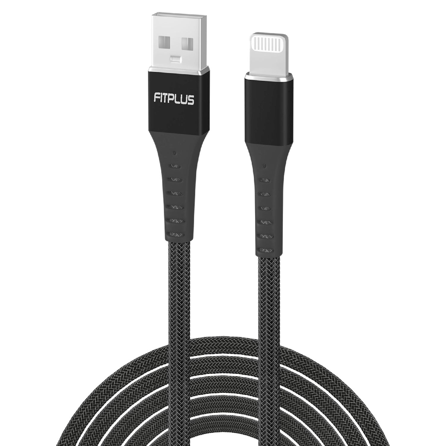 FitPlus Strong ST-112 Lightning Data/Şarj Kablosu 3A 1mt Örgü - Siyah