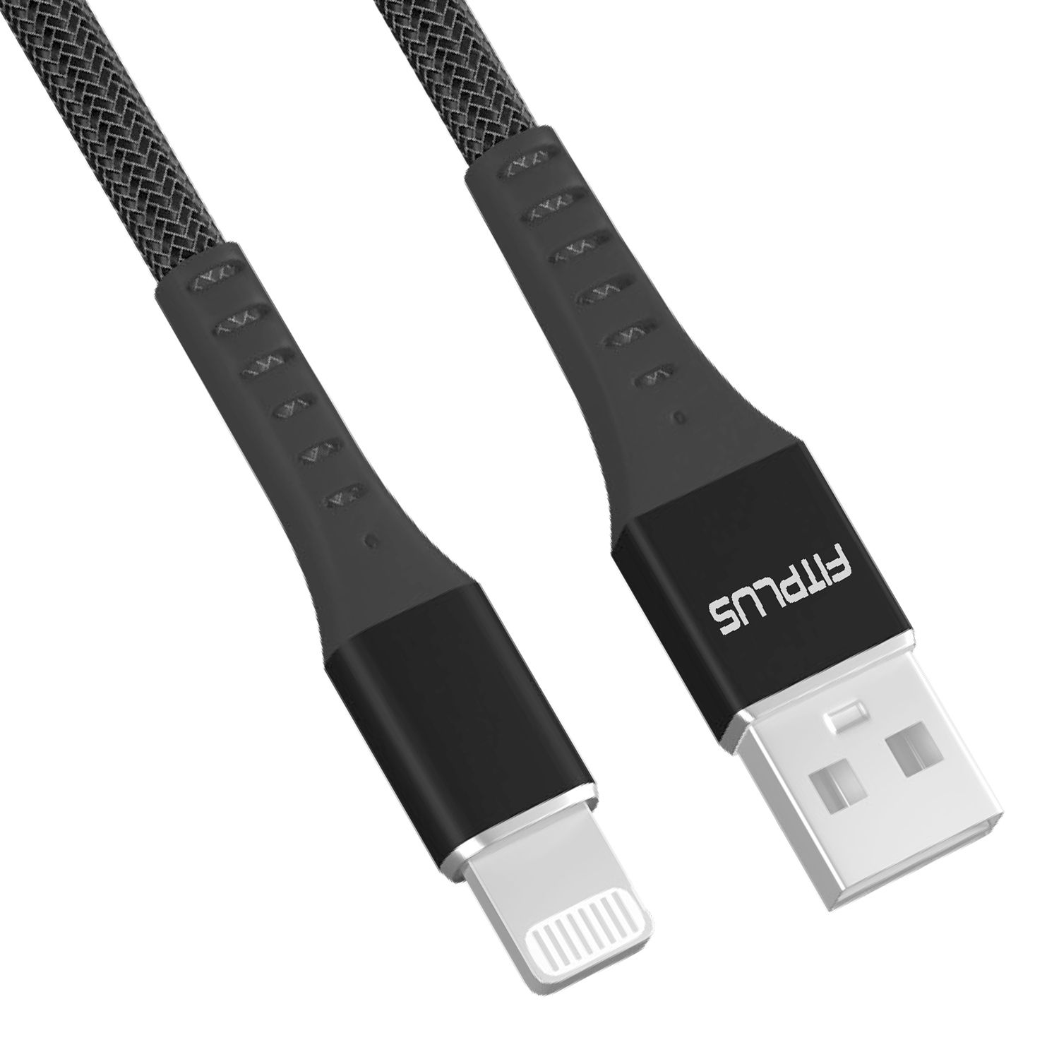 FitPlus Strong ST-112 Lightning Data/Şarj Kablosu 3A 1mt Örgü - Siyah