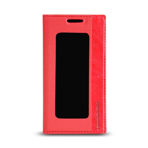 General Mobile Discovery 2 Mini Gizli Mıknatıslı Pencereli Magnum Kılıf Kırm