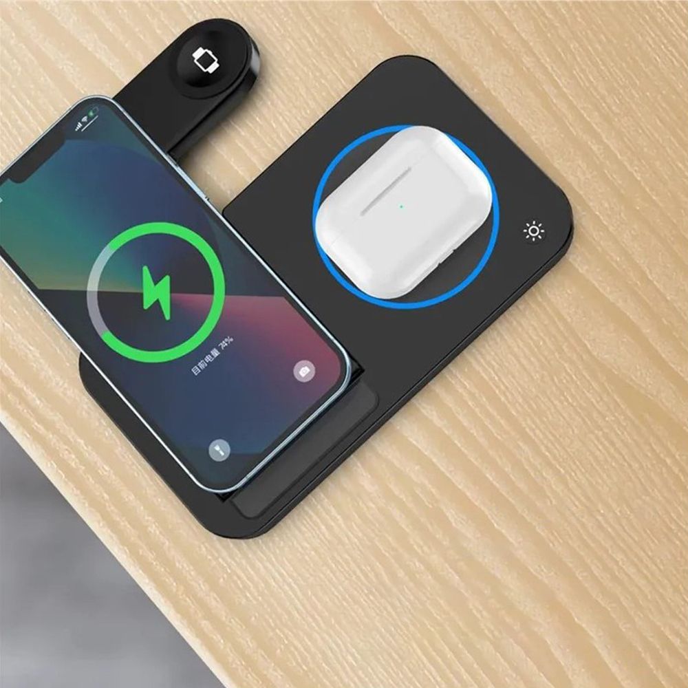 HEPU HP-W02 4in1 15W Hızlı Şarj Destekli Katlanabilir Kablosuz Şarj Standı