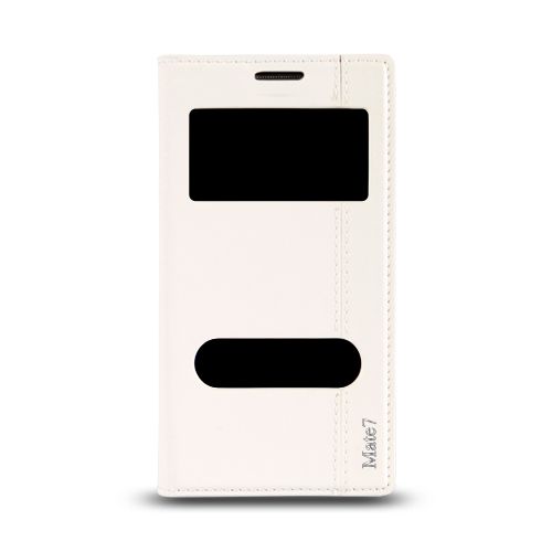 Huawei Ascend Mate 7 Gizli Mıknatıslı Pencereli Magnum Kılıf Beyaz