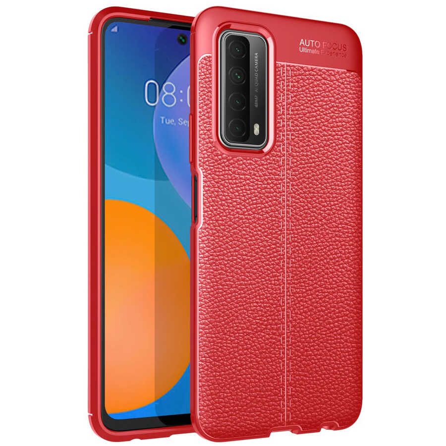 Huawei P Smart 2021 Kılıf Focus Deri Desen Silikon Arka Kapak