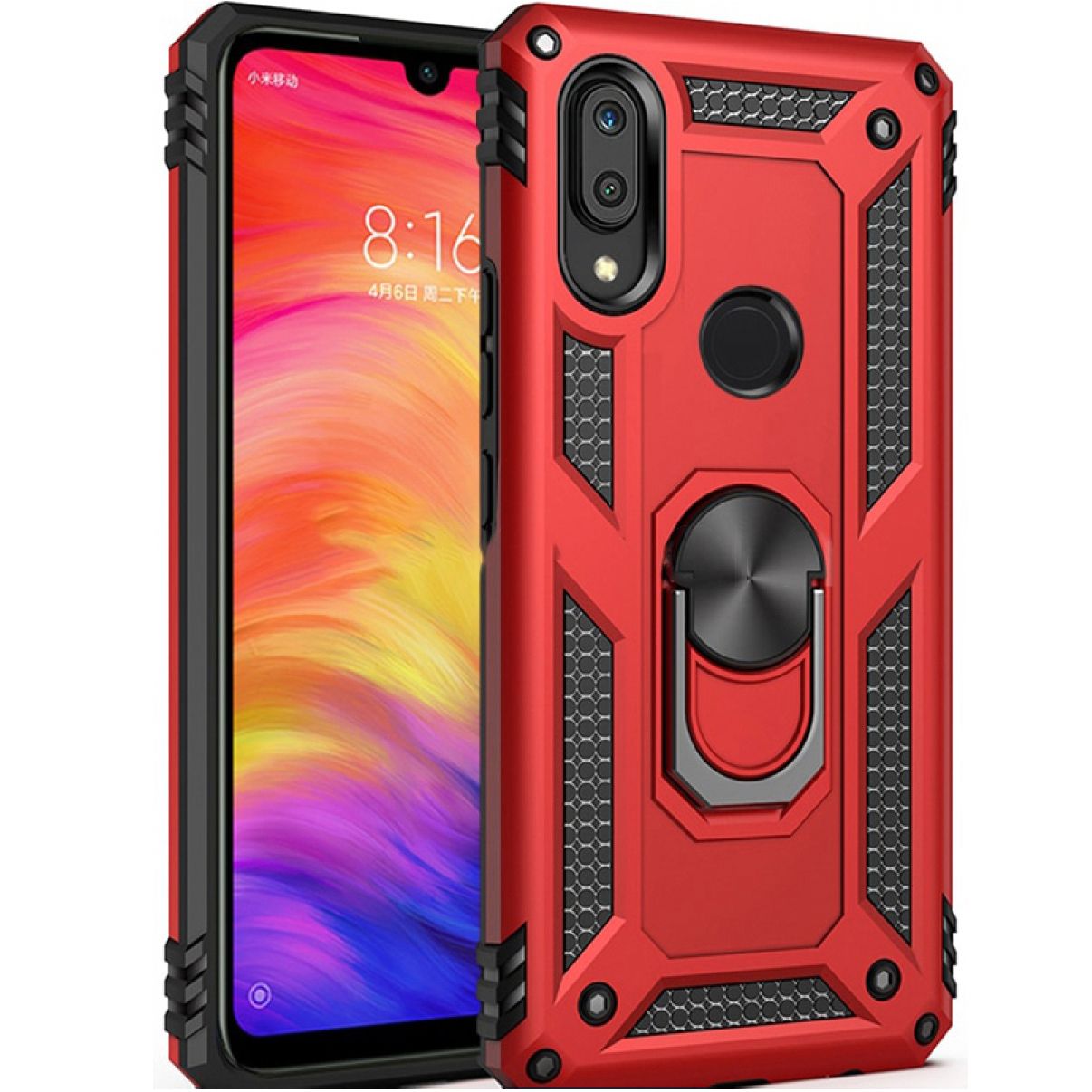 Huawei Y6s Kılıf Panzer Ring Tam Koruma Arka Kapak