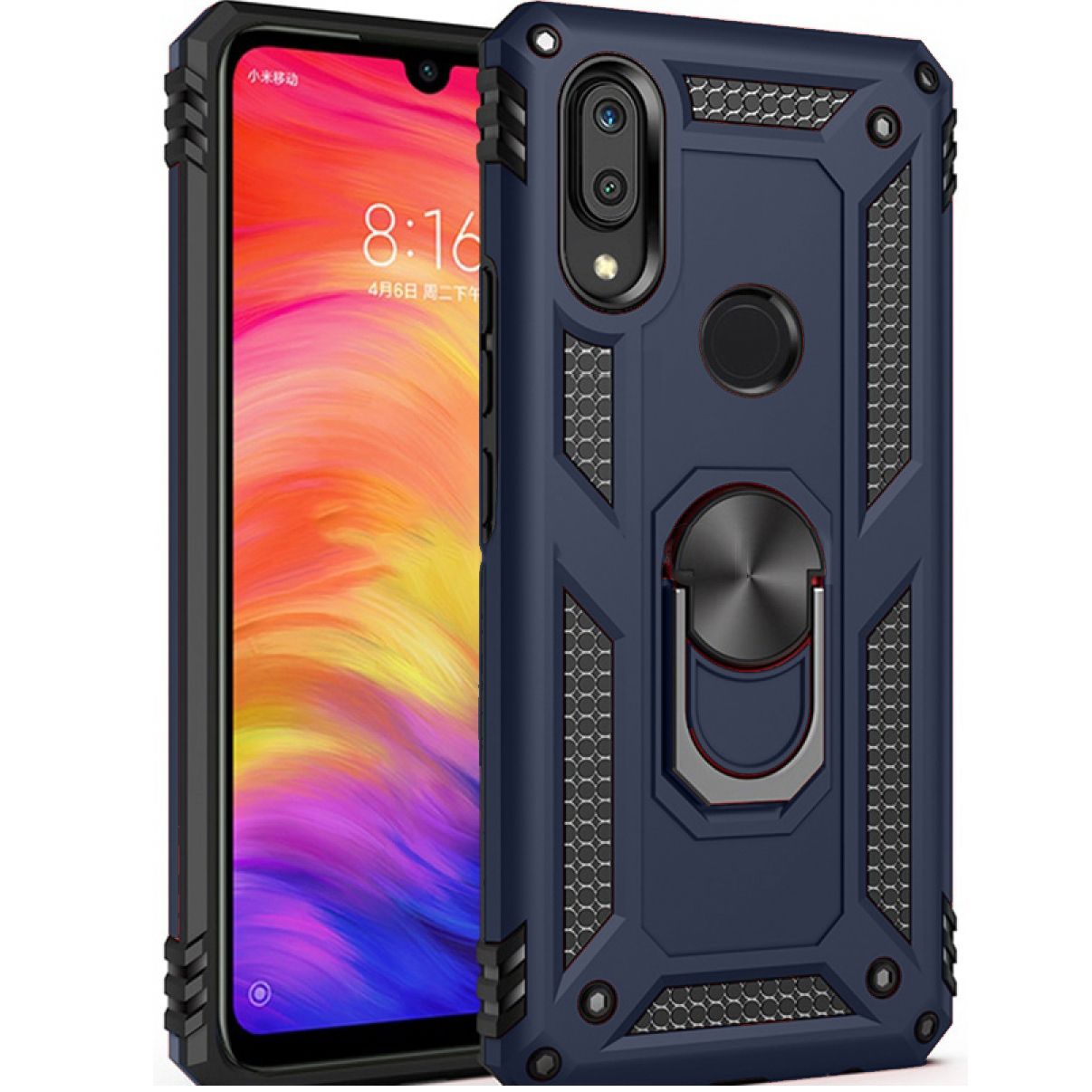 Huawei Y6s Kılıf Panzer Ring Tam Koruma Arka Kapak