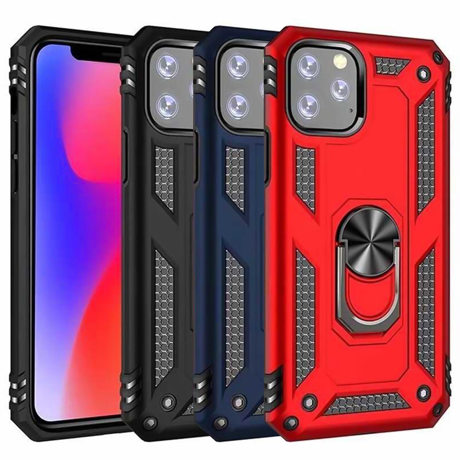 iPhone 11 Pro Kılıf Panzer Ring Tam Koruma Arka Kapak