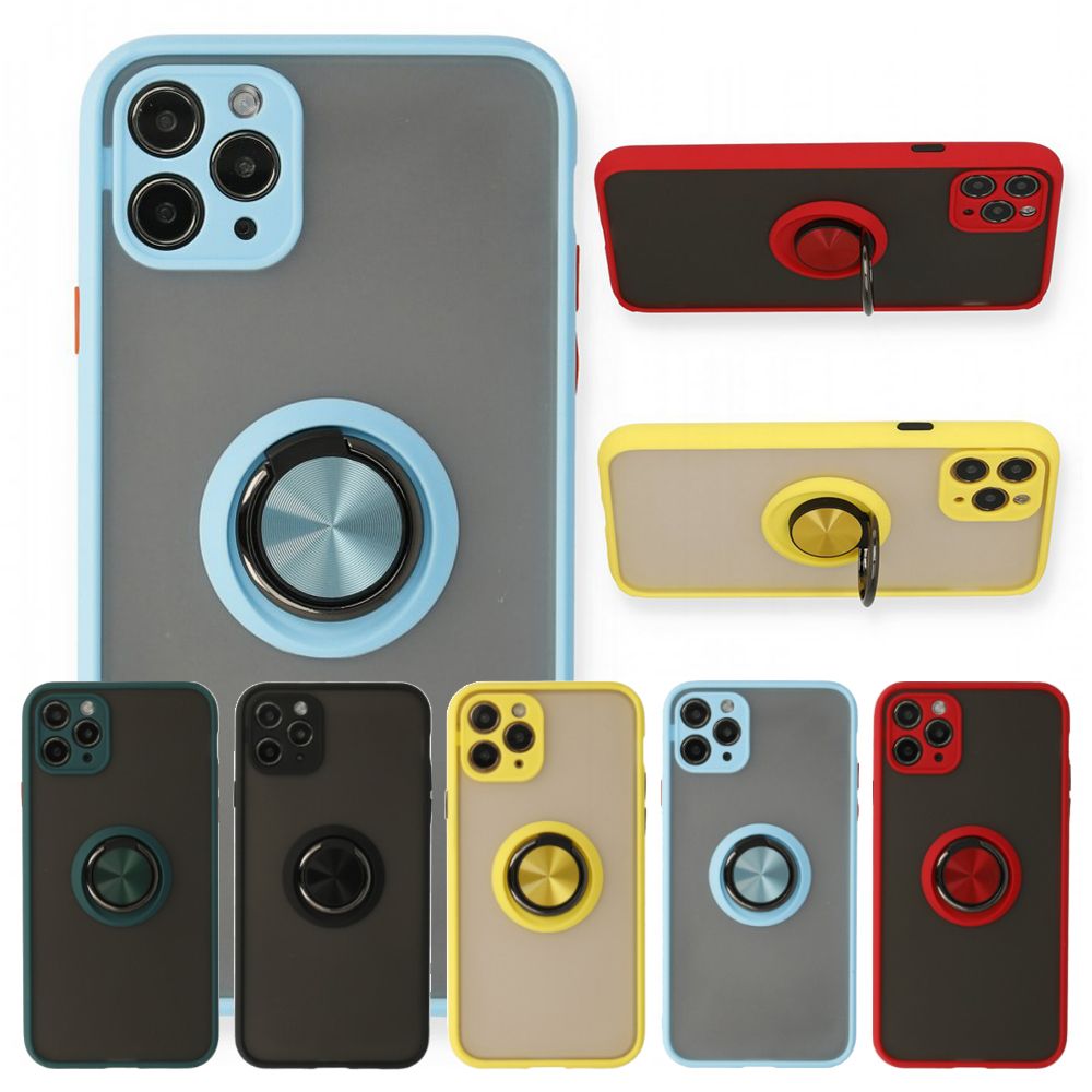 iPhone 11 Pro Kılıf Montrea Ring Yüzük Stantlı Kapak