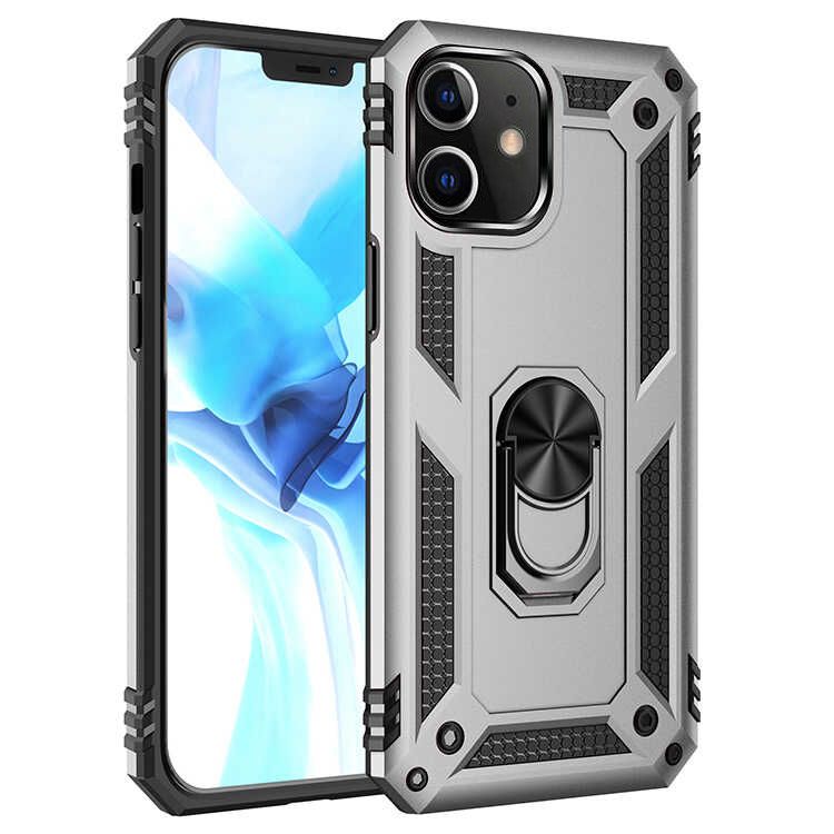 iPhone 12 Mini Kılıf Panzer Ring Tam Koruma Arka Kapak