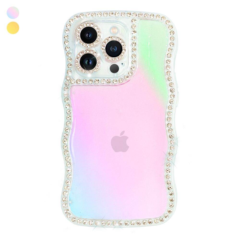 iPhone 12 Pro Kılıf Occo Seri Hologramlı Taşlı Şeffaf Silikon Kapak