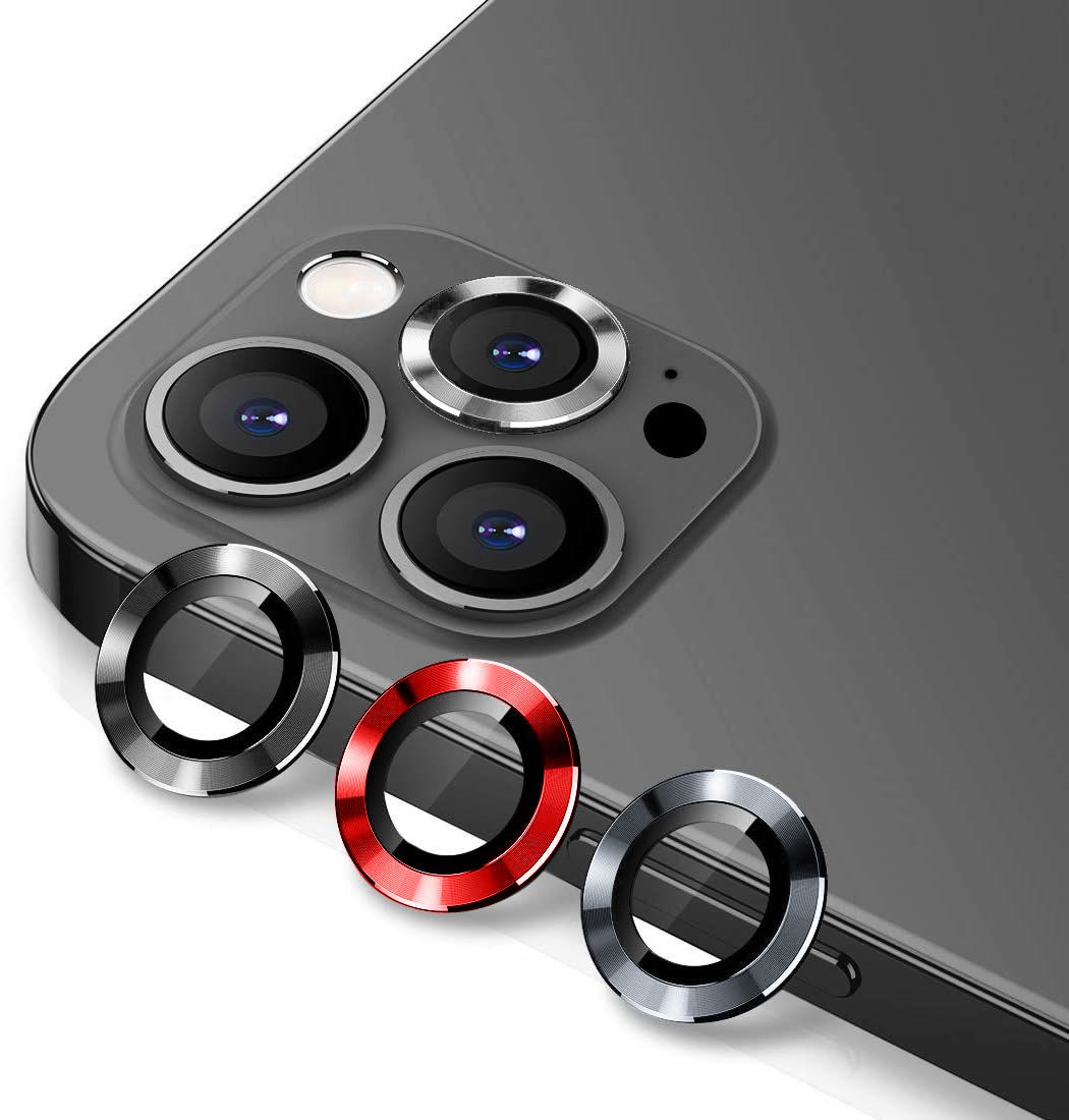 iPhone 12 Pro Max Kamera Lens Koruyucu Cam Metal Kenarlı 3lü Set