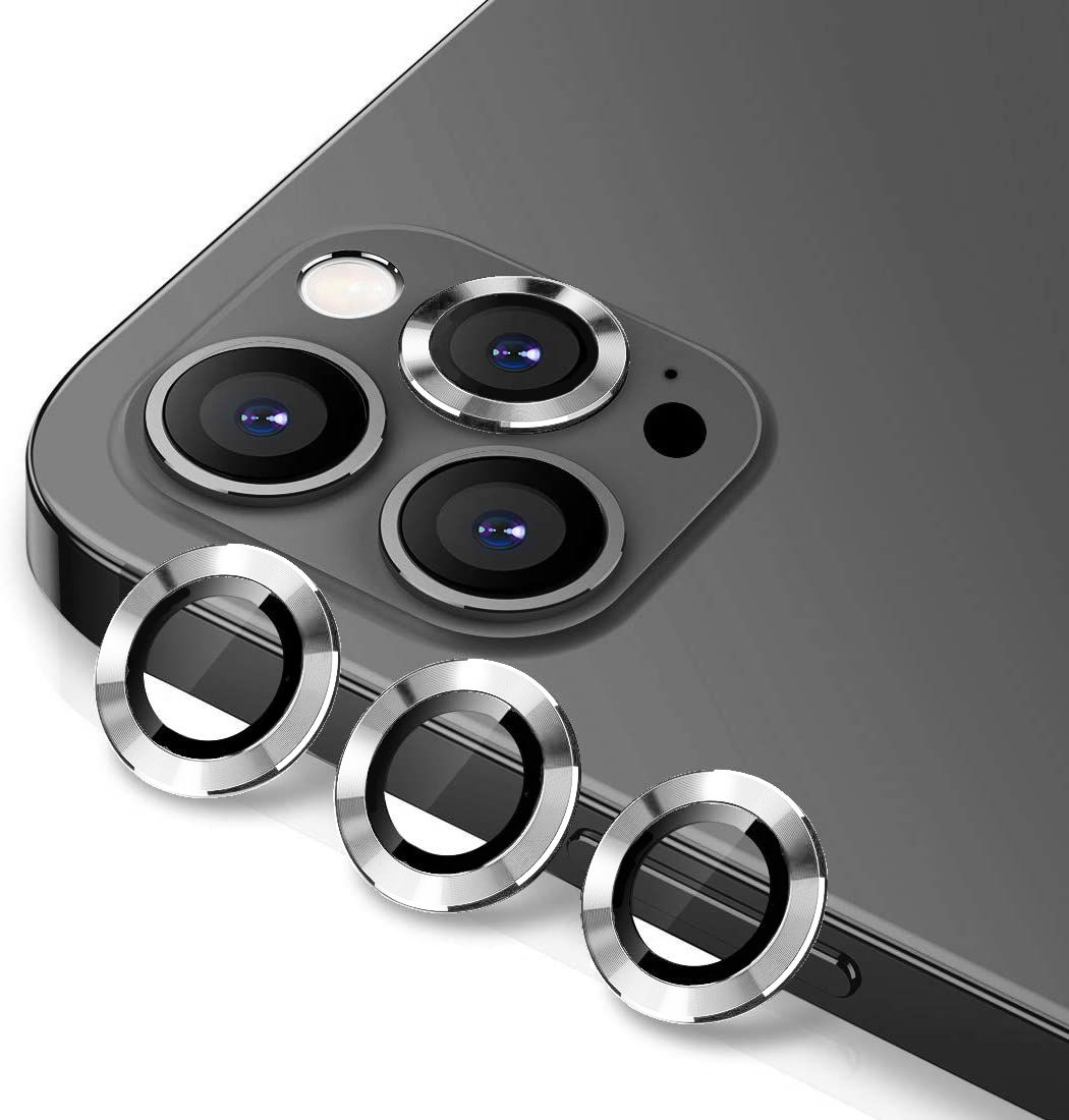 iPhone 12 Pro Max Kamera Lens Koruyucu Cam Metal Kenarlı 3lü Set