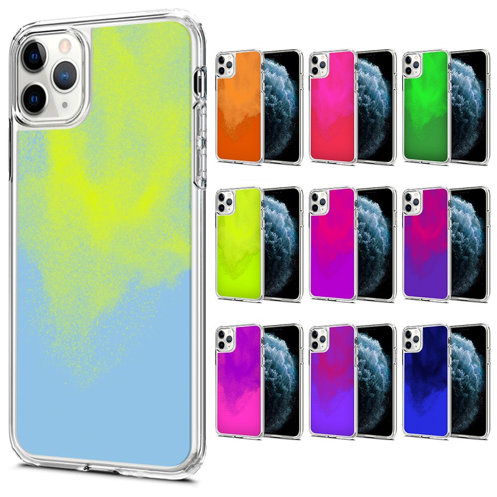 iPhone 12 Pro Max Kılıf Neon Likit Silikon Arka Kapak
