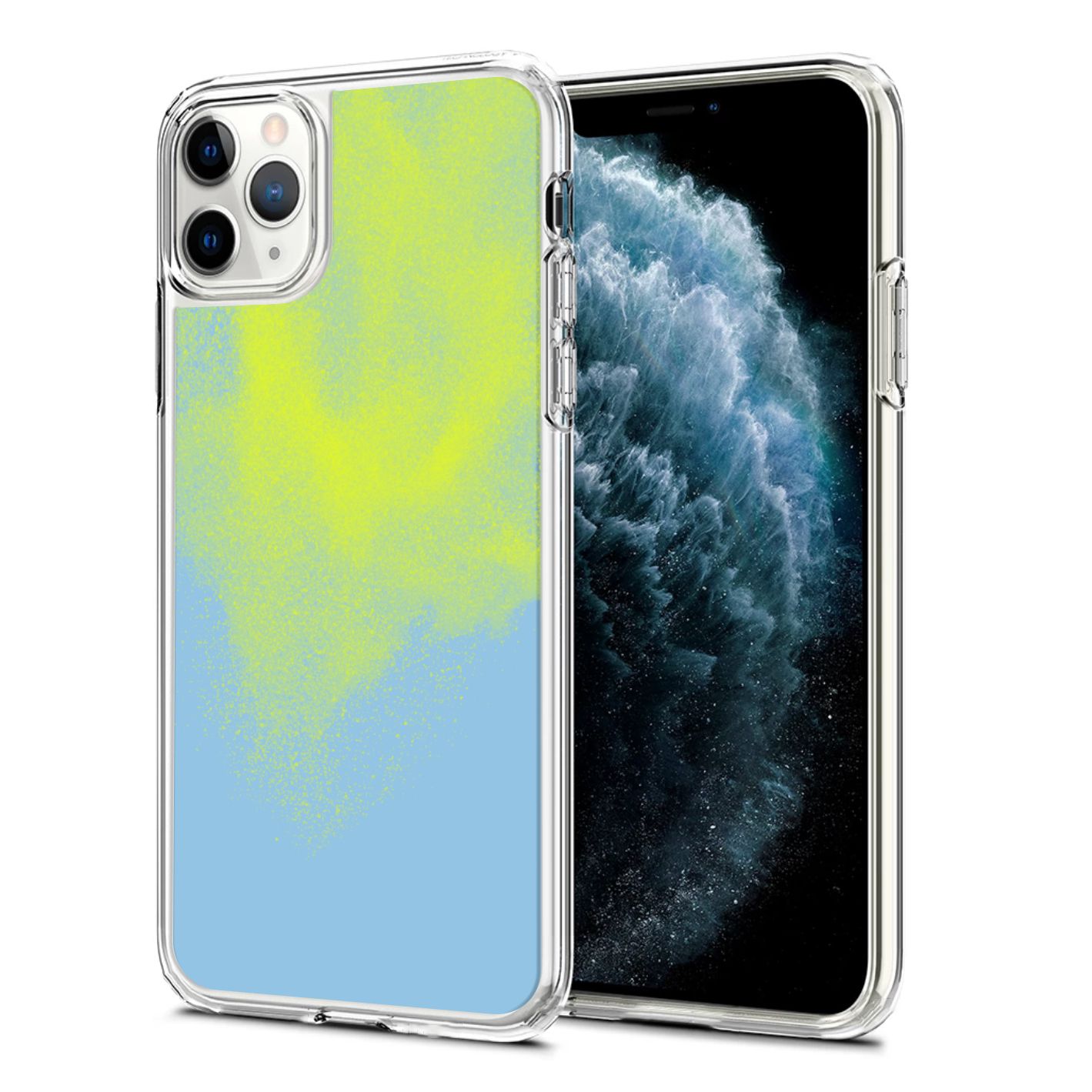 iPhone 12 Pro Max Kılıf Neon Likit Silikon Arka Kapak