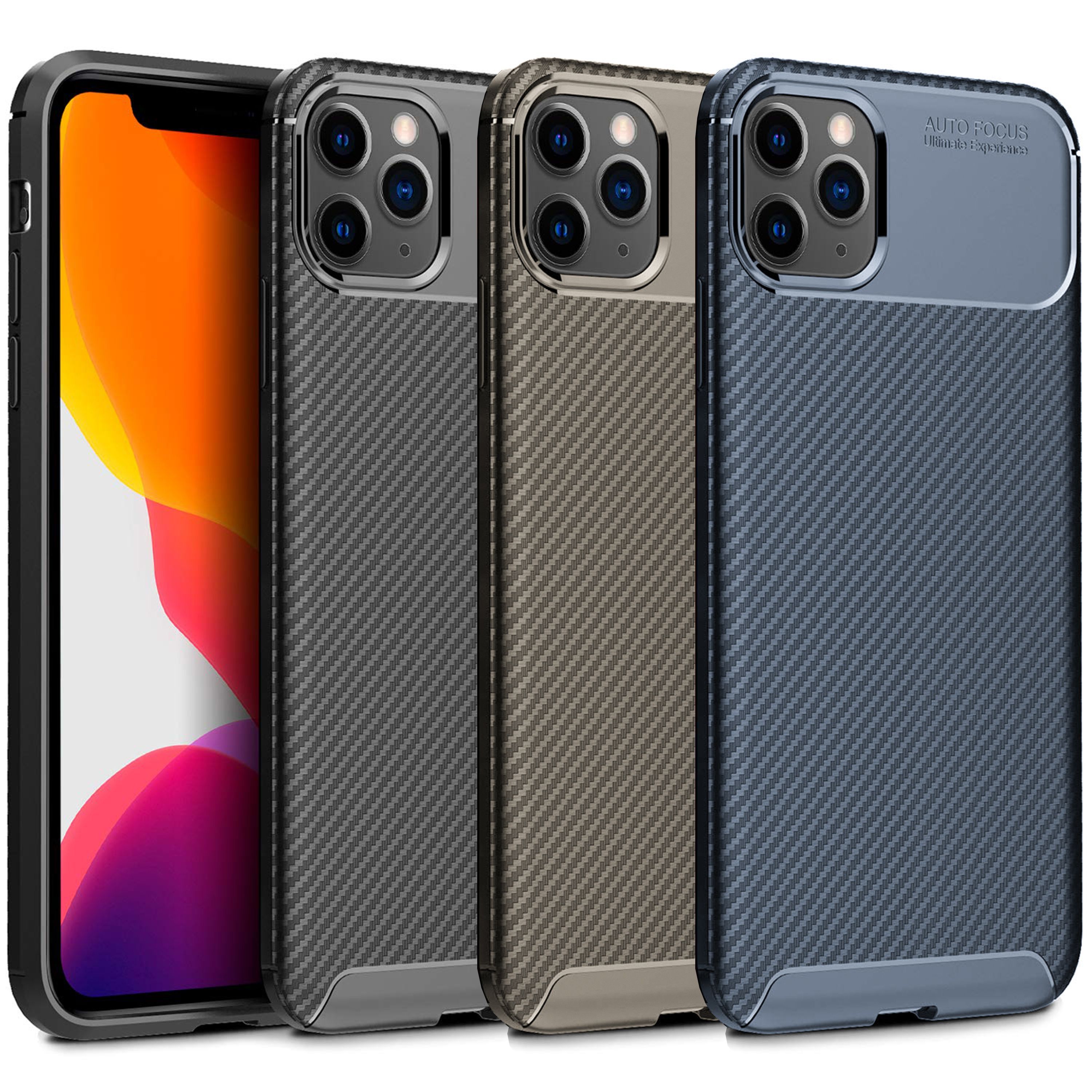 iPhone 12 Pro Max Kılıf Focus Carbon Desen Silikon Arka Kapak