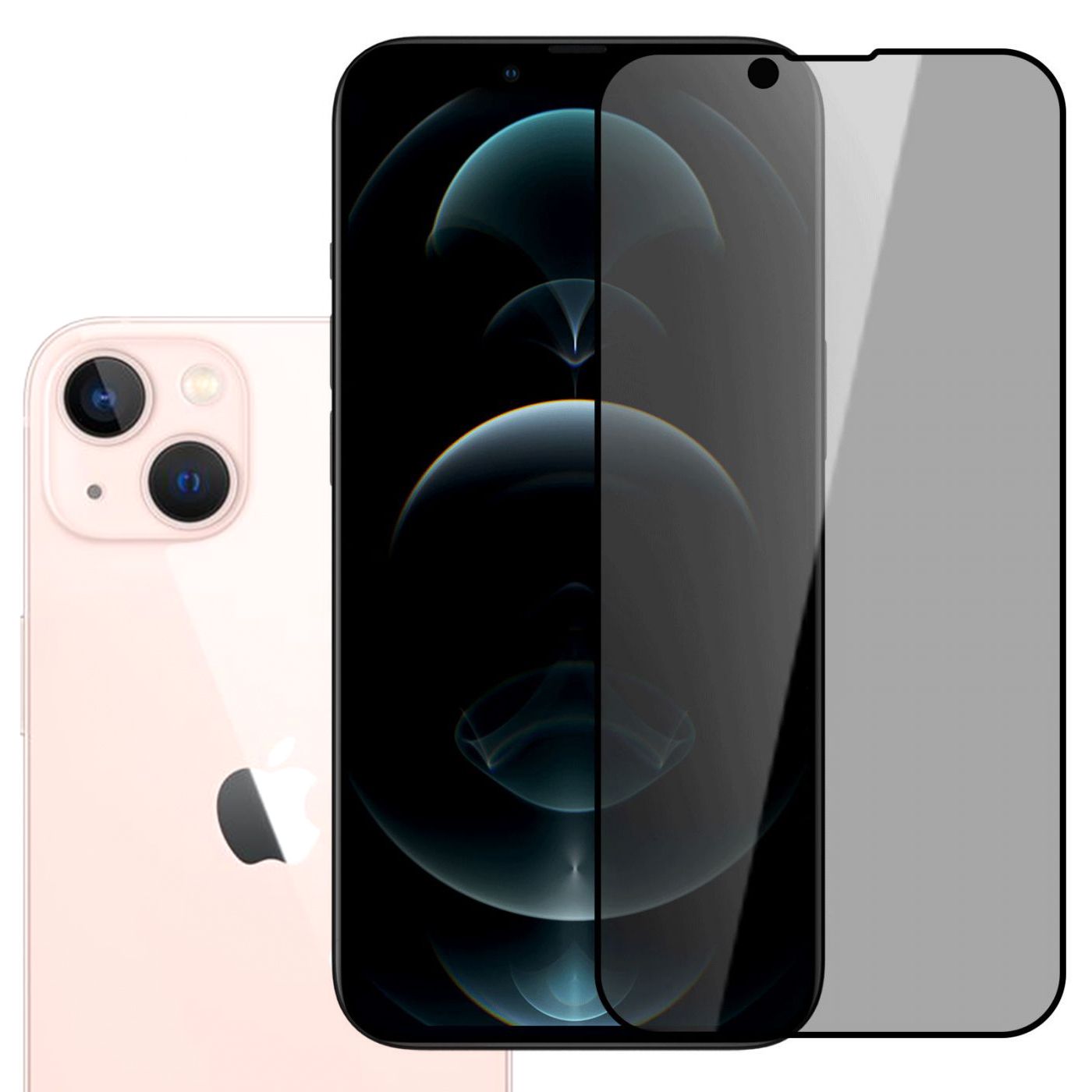 iPhone 13 Mini Hayalet Privacy Gizli Cam Ekran Koruyucu Siyah