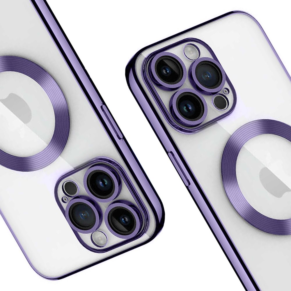 iPhone 13 Pro Max Kılıf Magsafe Özellikli Metal Lazer Silikon Kapak
