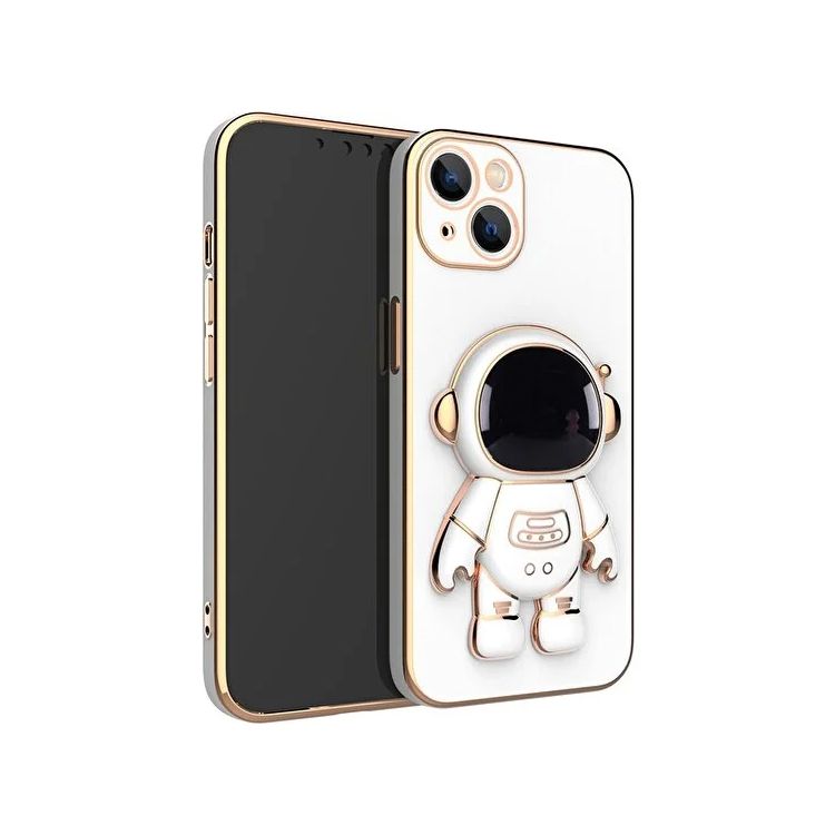 iPhone 15 Kılıf Astronot Seri Stant Silikon Kapak