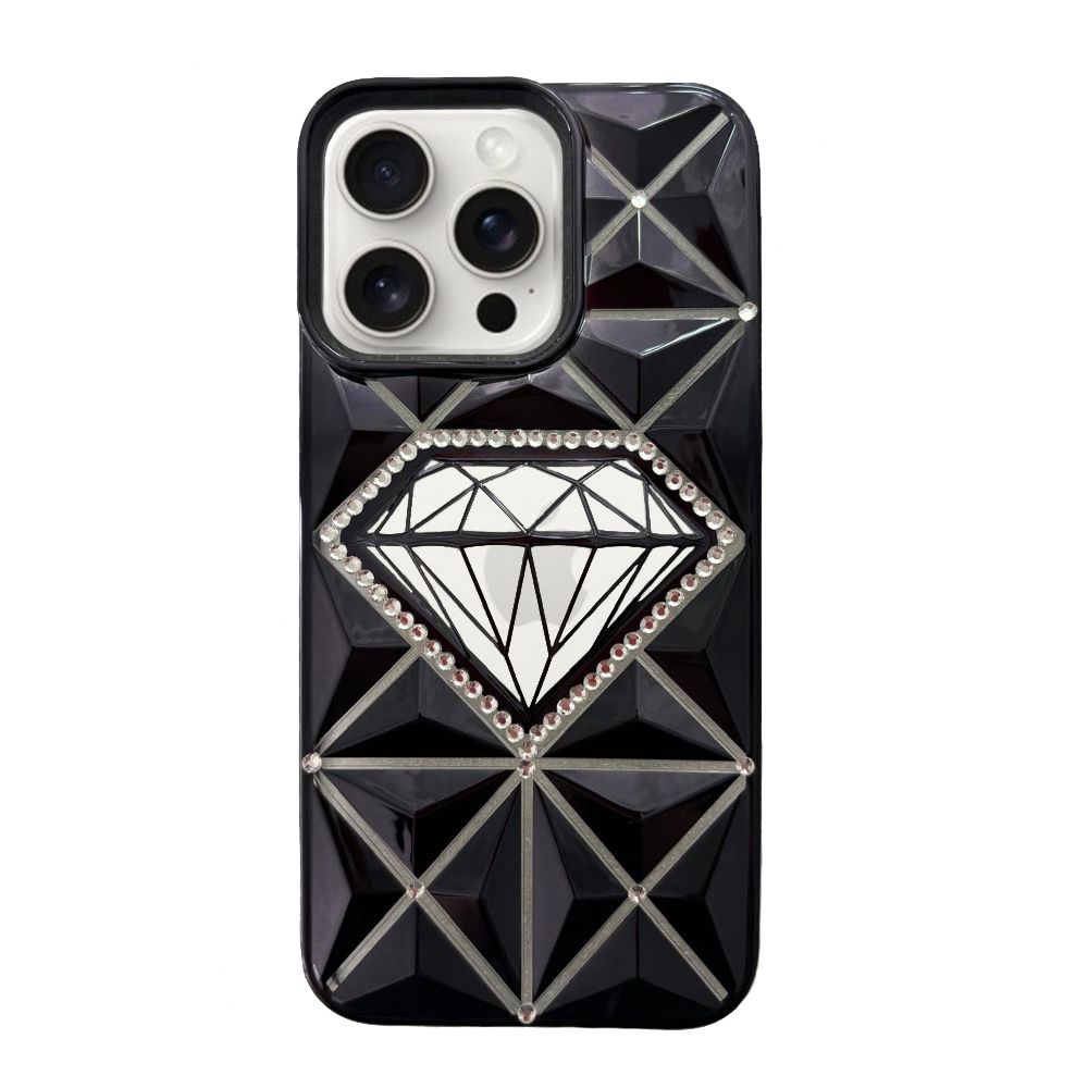 iPhone 15 Pro Max 3D Kristal Seri Silikon Kapak