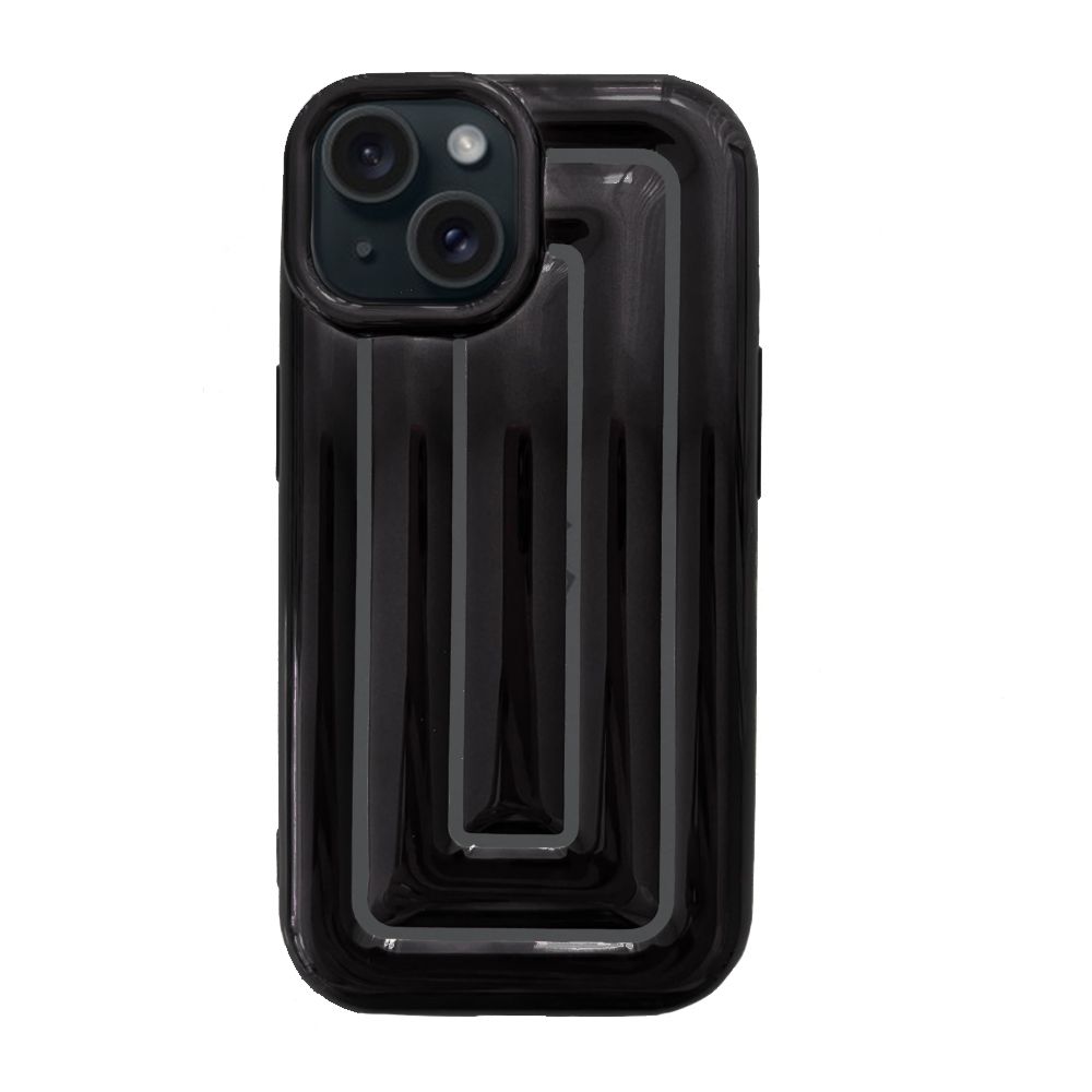 iPhone 15 Rudra Seri Labirent Desen 3D Metalik Silikon Kapak