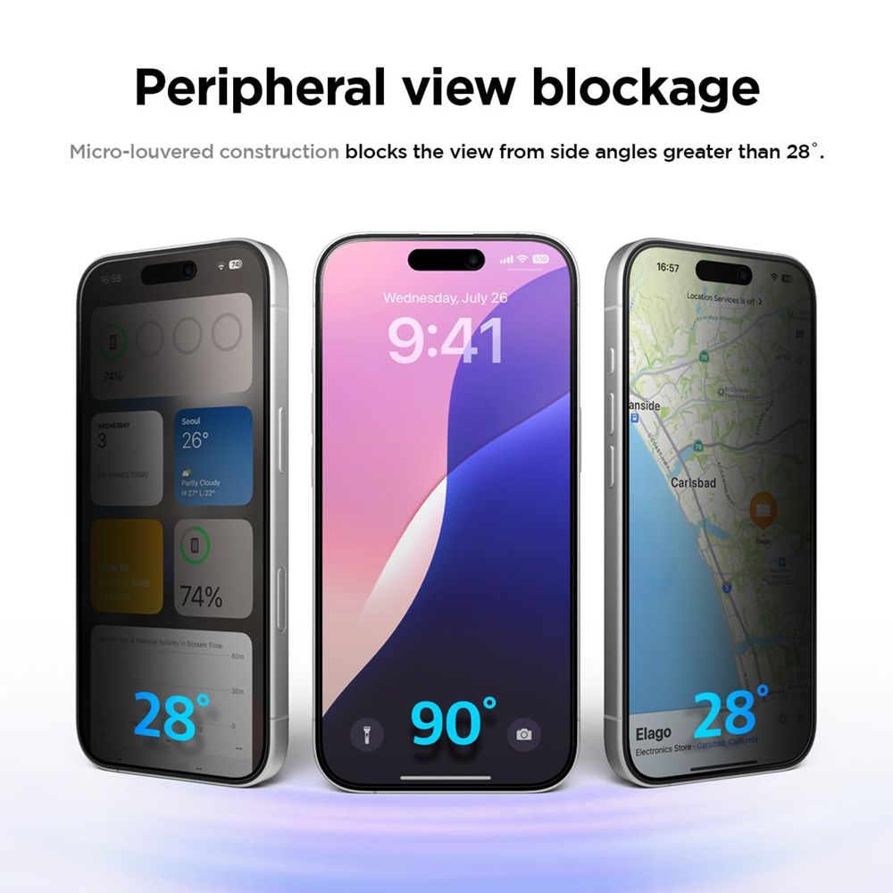 iPhone 16 Plus Kolay Uygulama Aparatlı 5D Magic Box 2li Hayalet Privacy Cam Ekran Koruyucu