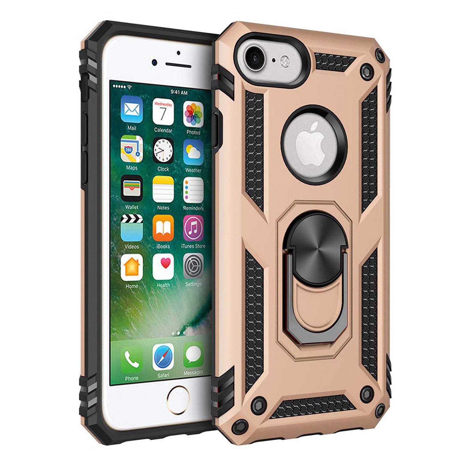 iPhone 6 / 6s Kılıf Panzer Ring Tam Koruma Arka Kapak