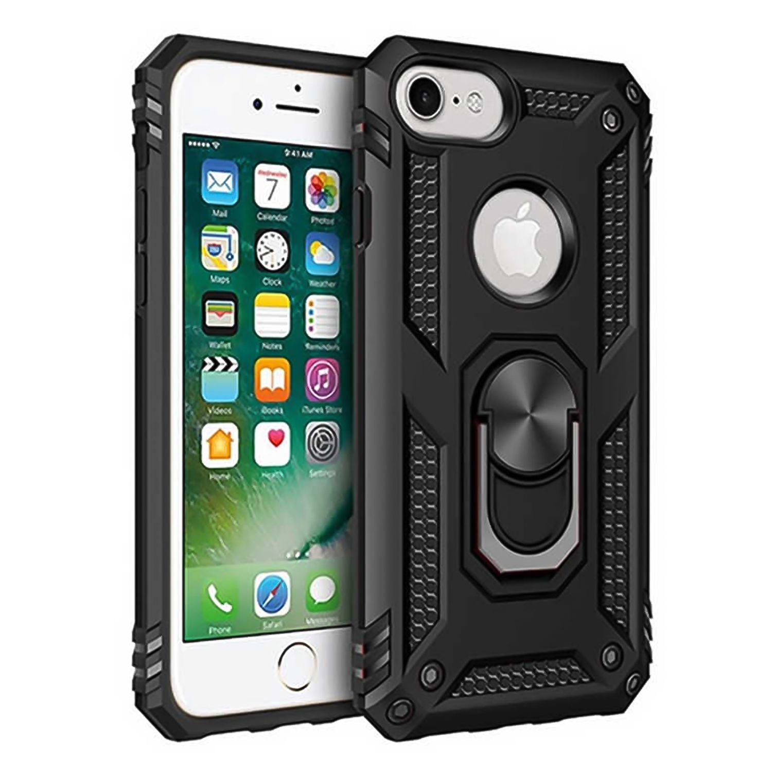 iPhone 6 / 6s Kılıf Panzer Ring Tam Koruma Arka Kapak