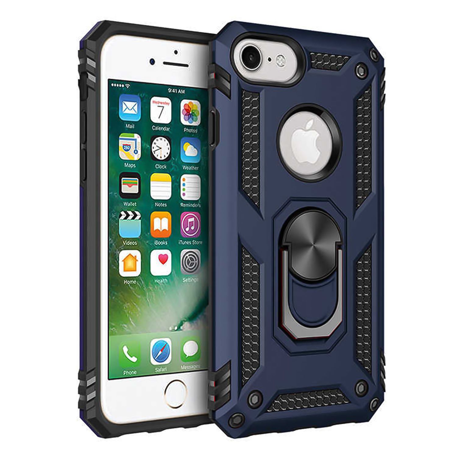 iPhone 6 / 6s Kılıf Panzer Ring Tam Koruma Arka Kapak