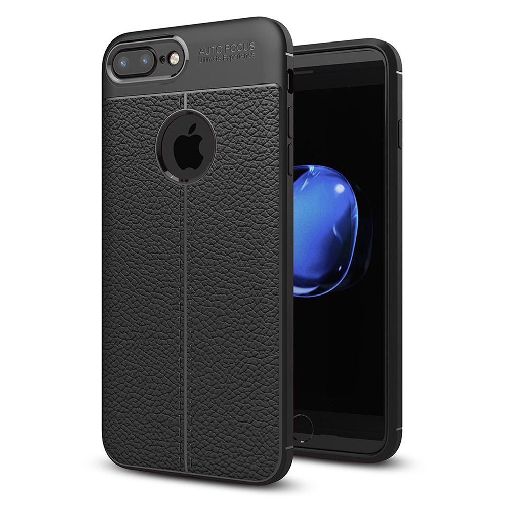 iPhone 7 Plus / 8 Plus Kılıf Focus Deri Desen Silikon Arka Kapak