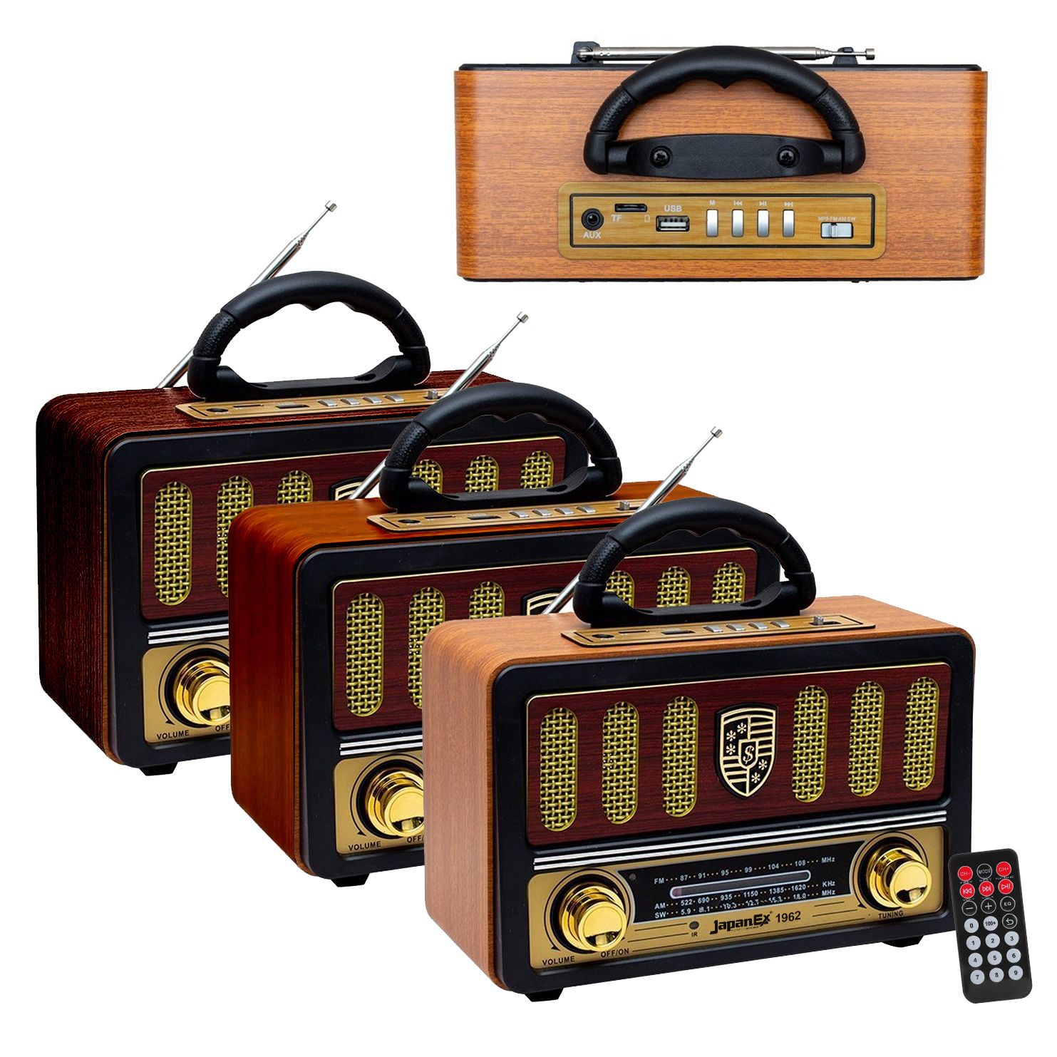 JapanEx JPN-1962 Nostalji Radyo Bluetooth Hoparlör USB/SD/FM/BT