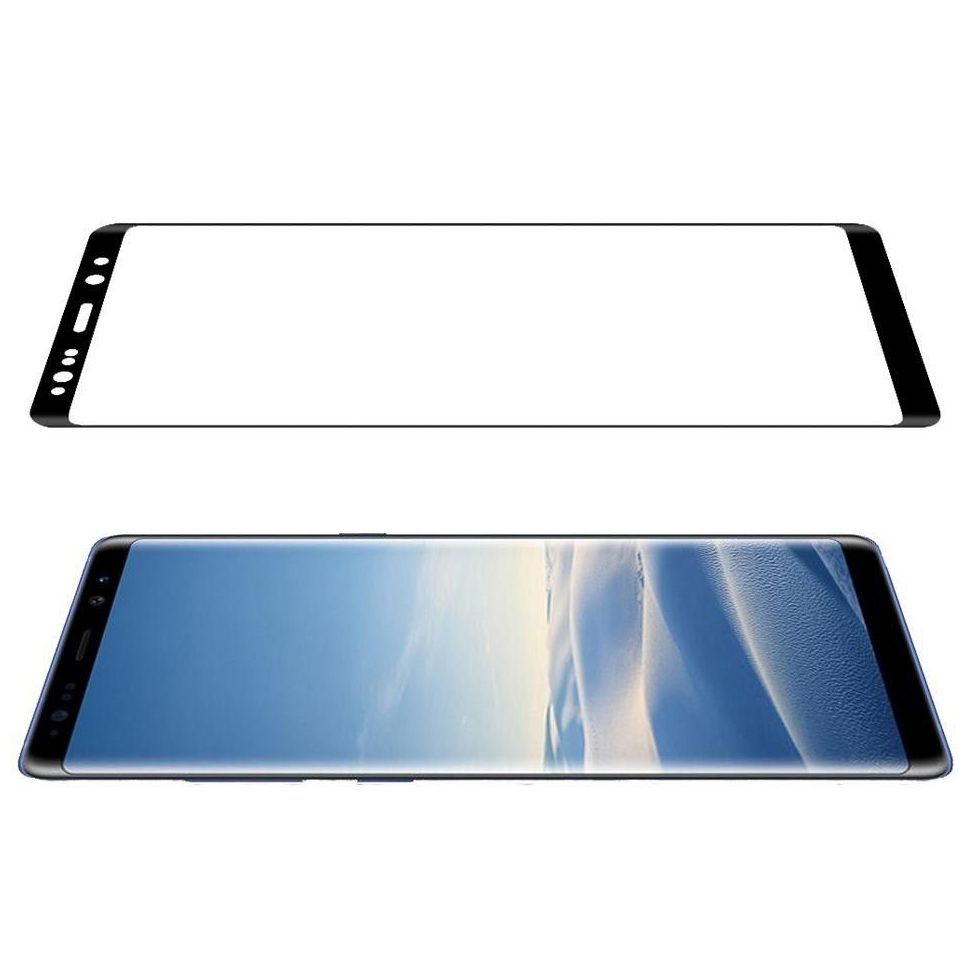 Key Samsung Galaxy Note 8 Supreme Glass Kavisli 9D Cam Ekran Koruyucu Siyah