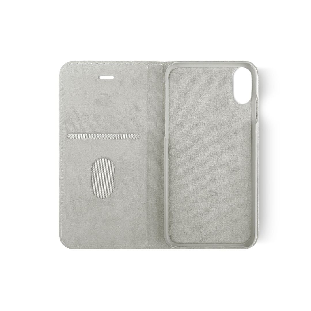 LA VIE iPhone X/XS Fashion Folio Gizli Mıknatıslı Kapaklı Kılıf Gri