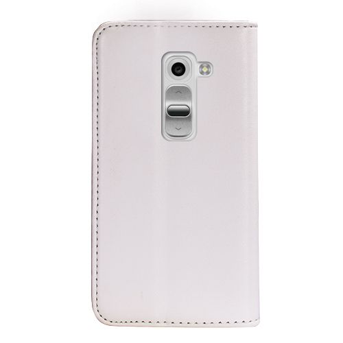 LG G2 Mini D610 Dikişli ve Gizli Mıknatıslı Tiger Kılıf Beyaz