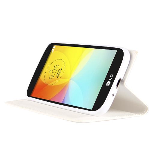LG L Fino D290 Gizli Mıknatıslı Magnum Kılıf Beyaz
