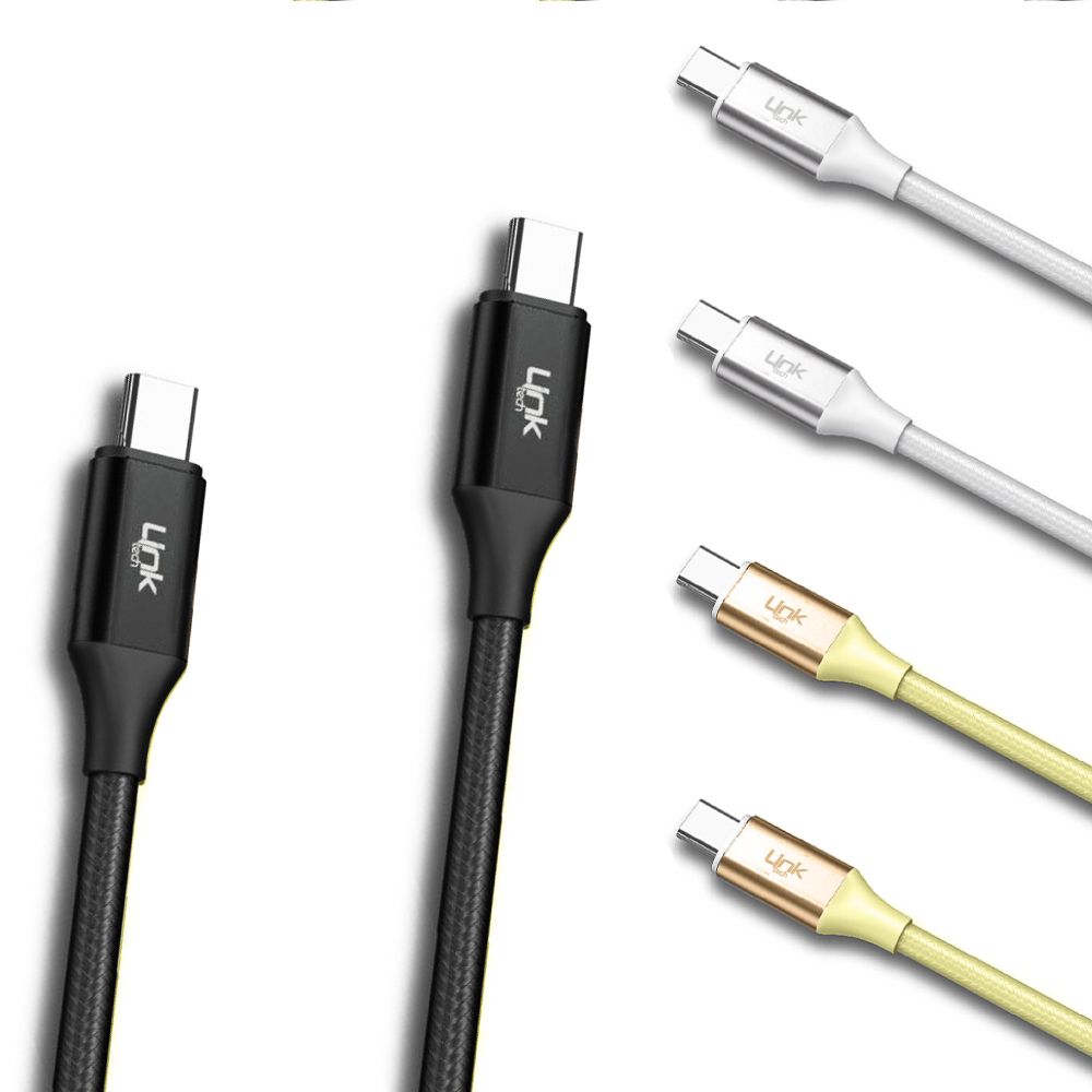 Linktech K598 Type-C to Type-C Örgü Metal Başlı Şarj ve Data Kablosu 60W 3A 1mt