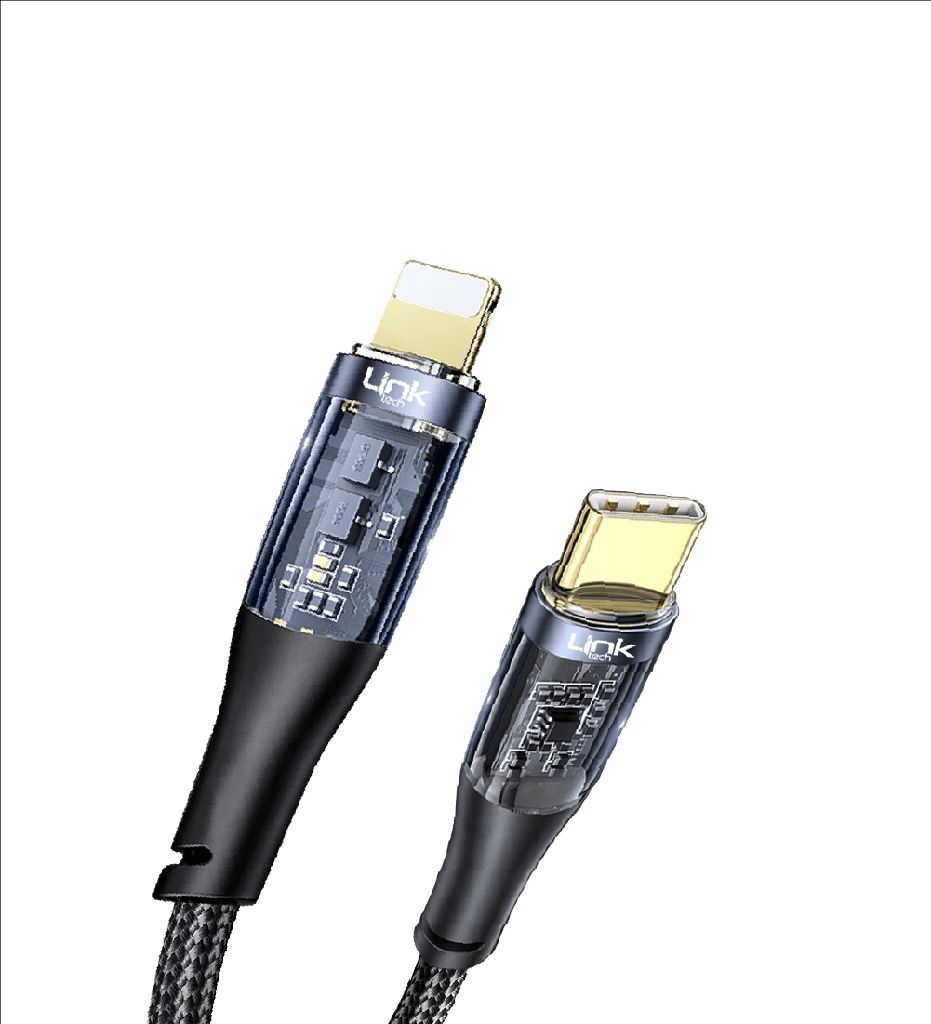 LinkTech K673 Type-C - Lightning 27W 3A 1.3m Örgü Şarj Kablosu