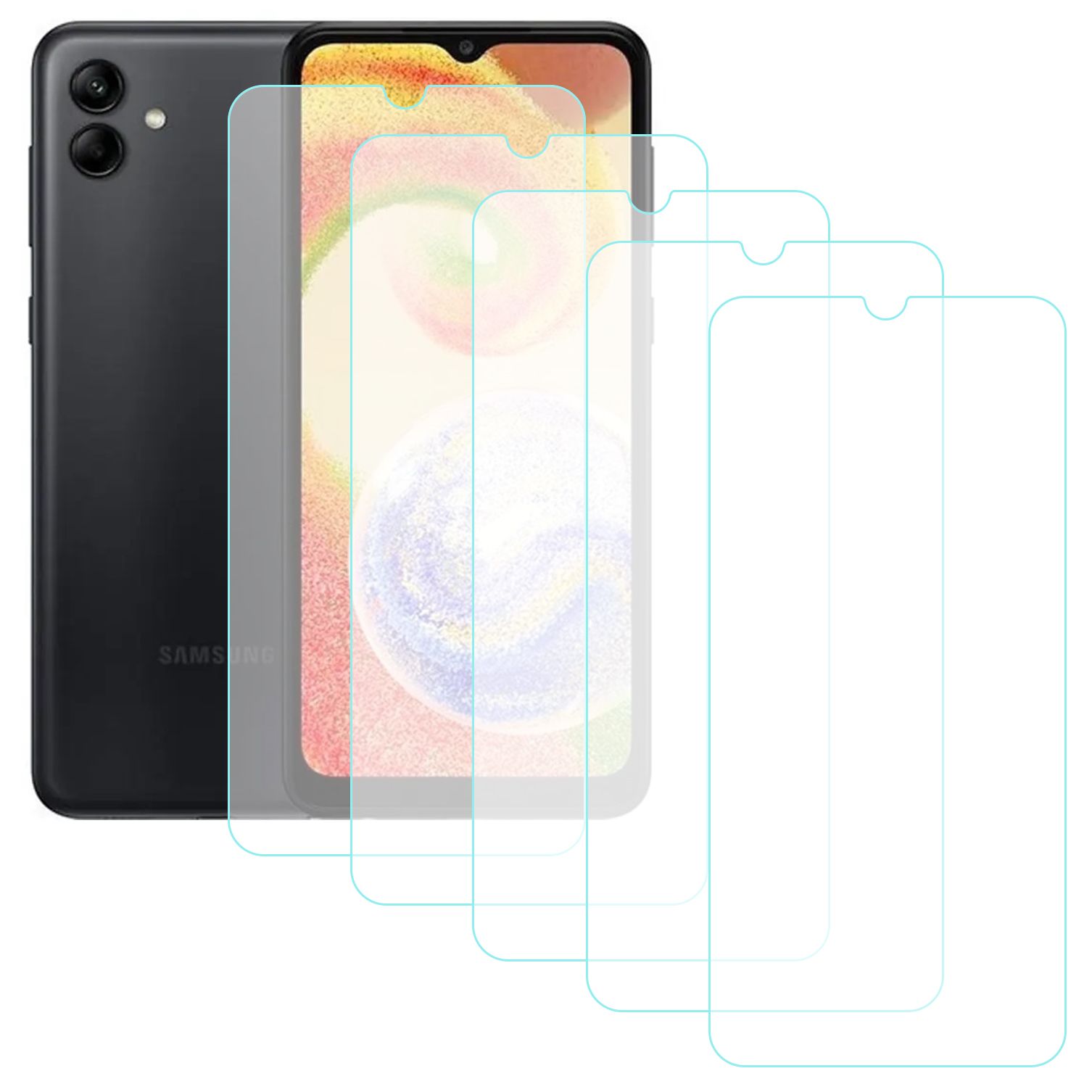 NoTech Samsung Galaxy A04 / A04s Temperli Cam Ekran Koruyucu 5li Eko Paket