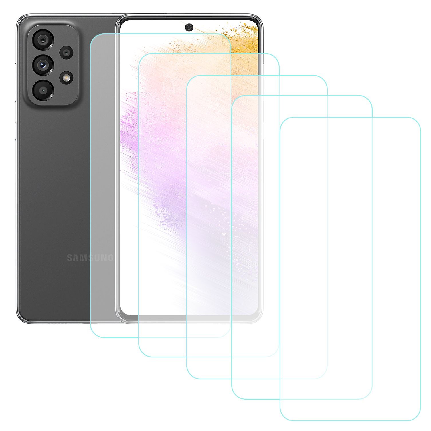 Notech Samsung Galaxy A73 5G Temperli Cam Ekran Koruyucu 5li Eko Paket
