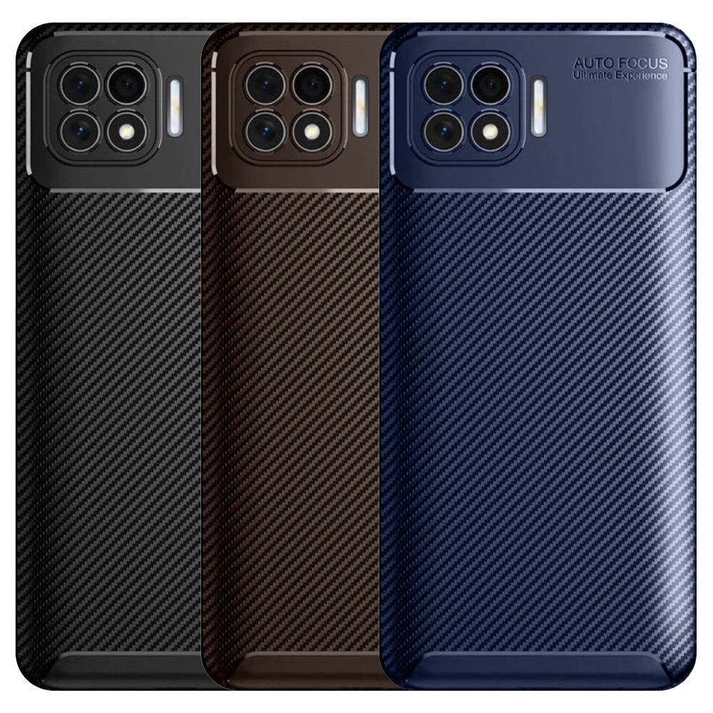 Oppo Reno4 Lite Kılıf Focus Carbon Desen Silikon Arka Kapak