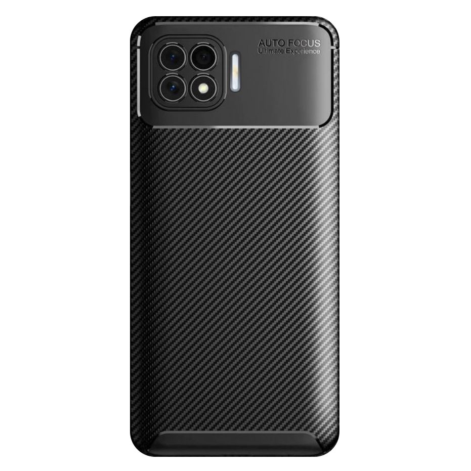 Oppo Reno4 Lite Kılıf Focus Carbon Desen Silikon Arka Kapak