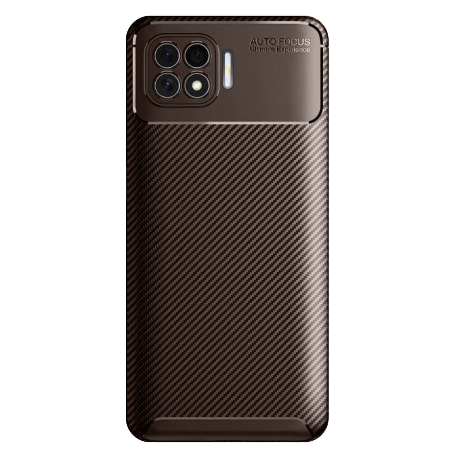 Oppo Reno4 Lite Kılıf Focus Carbon Desen Silikon Arka Kapak