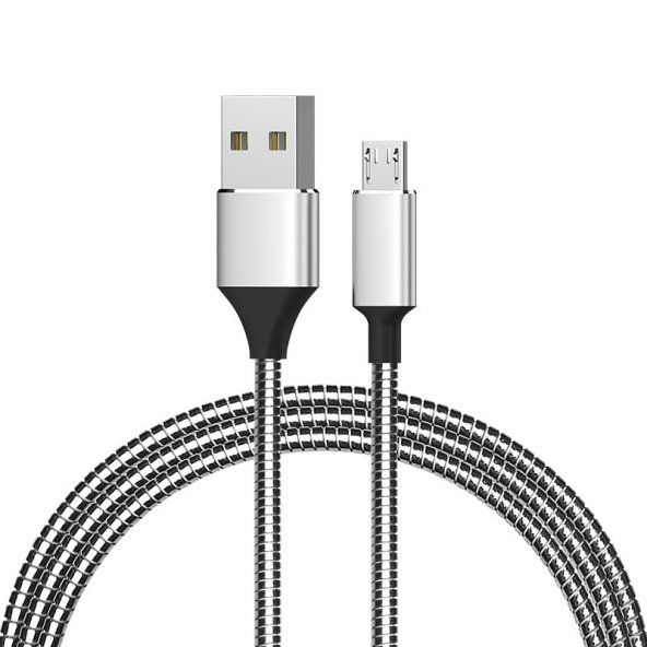 Powermaster 3793 Micro USB Metal Şarj ve Data Kablosu 1mt 2.1A