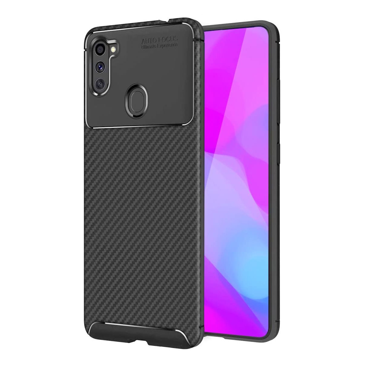 Samsung Galaxy A11 (A115) Kılıf Focus Carbon Desen Silikon Arka Kapak