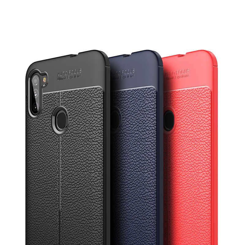 Samsung Galaxy A11 (A115) Kılıf Focus Deri Desen Silikon Arka Kapak