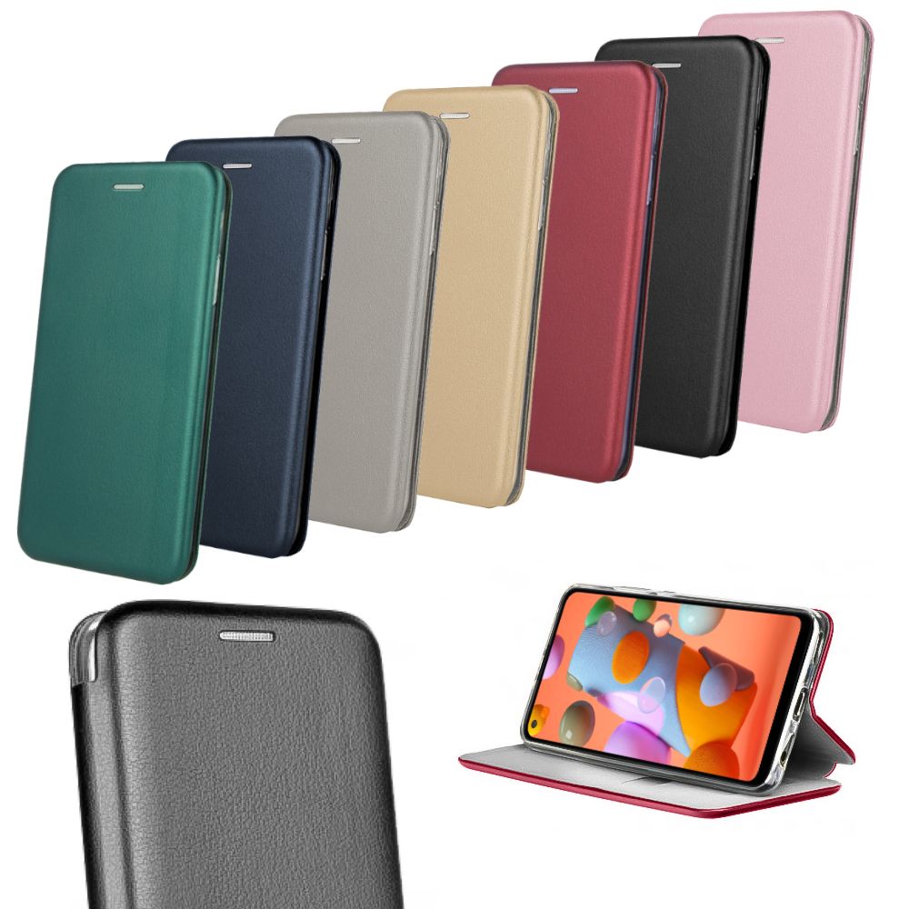 Samsung Galaxy A11 Kılıf Shell Manyetik Kapaklı Kartlıklı Stantlı