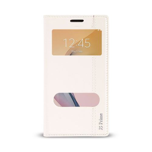 Samsung Galaxy J5 Prime (G570) Gizli Mıknatıslı Pencereli Magnum Kılıf Beyaz