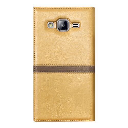 Samsung Galaxy On5 (G5520) Gizli Mıknatıslı Pencereli Magnum Kılıf Gold