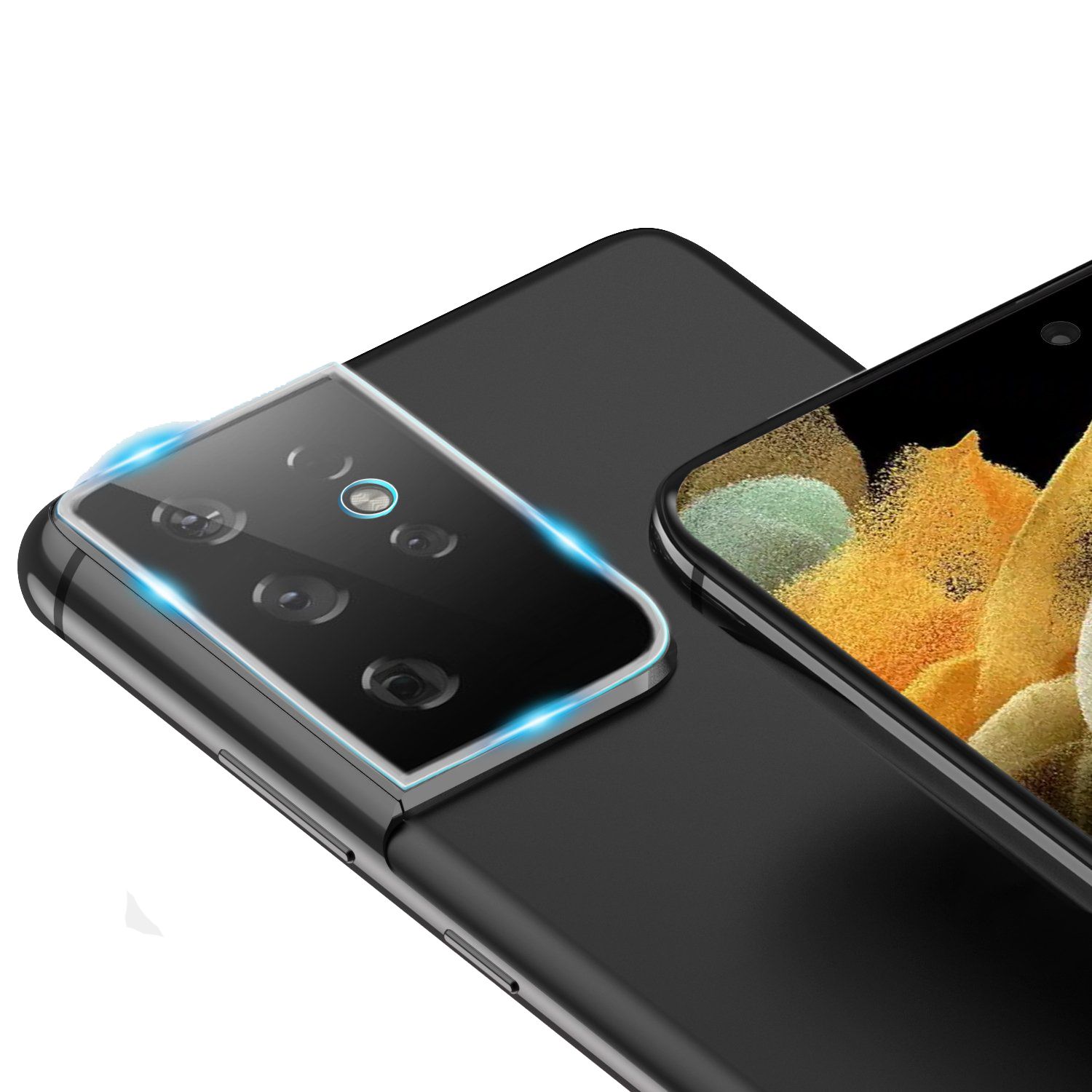 Samsung Galaxy S21 Ultra Kamera Lens Koruyucu 3D Cam Şeffaf