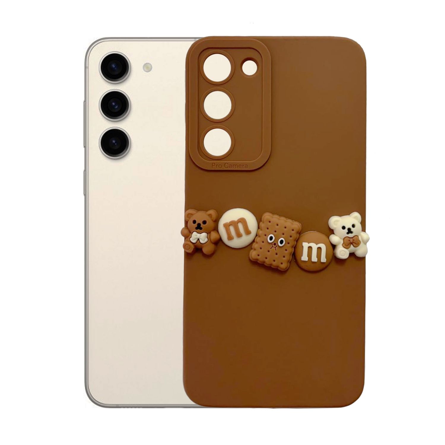 Samsung Galaxy S23 Plus Kılıf 3D M Bear Kamera Korumalı Silikon Kapak