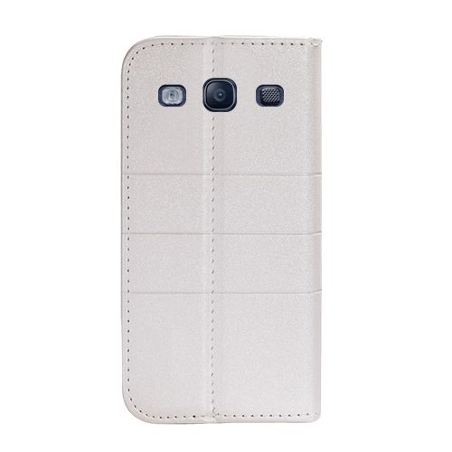 Samsung Galaxy S3 (I9300) Dikişli ve Gizli Mıknatıslı Tiger Kılıf Beyaz