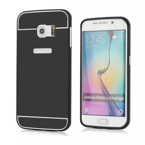 Samsung Galaxy S6 G920 0,7 mm Metal Bumper Arka Koruma Kapaklı Siyah